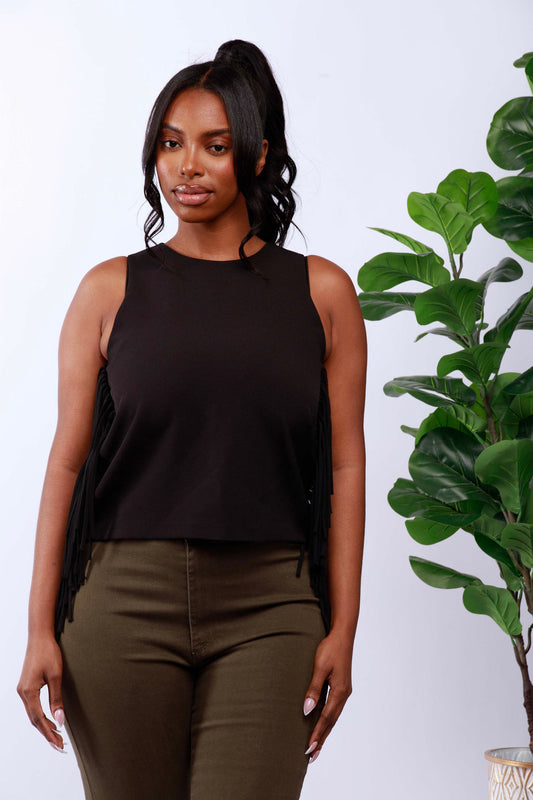 Weekend Vibes Boxy Fringe Top