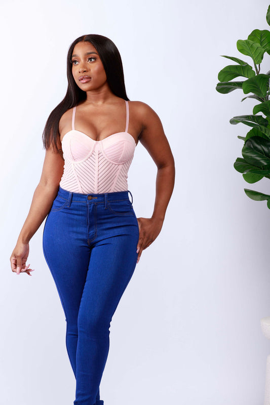 Pink Detail Sleeveless Bodysuit