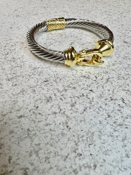 Two Tone Buckle Clip Bracelet