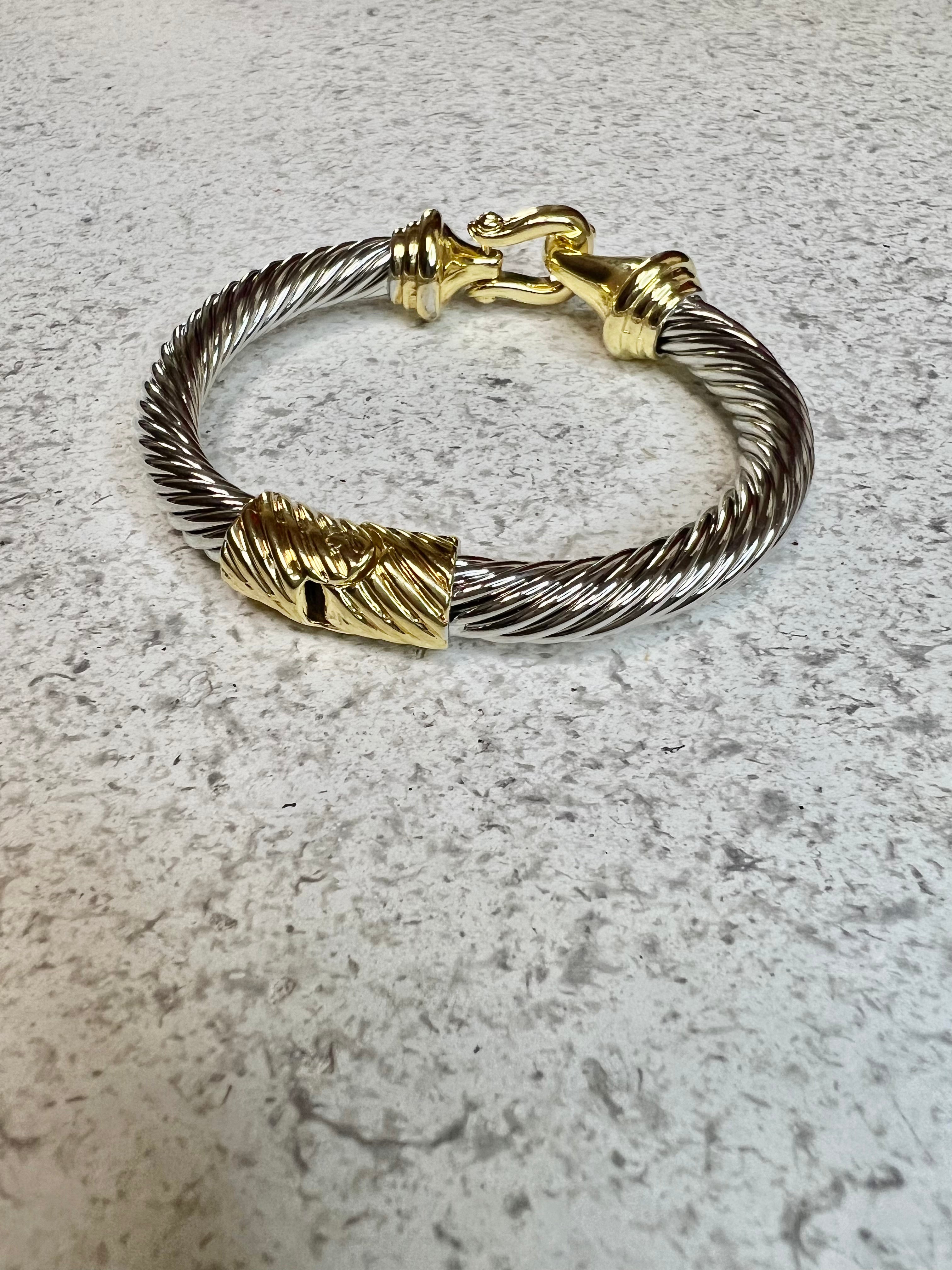 Two Tone Buckle Clip Bracelet