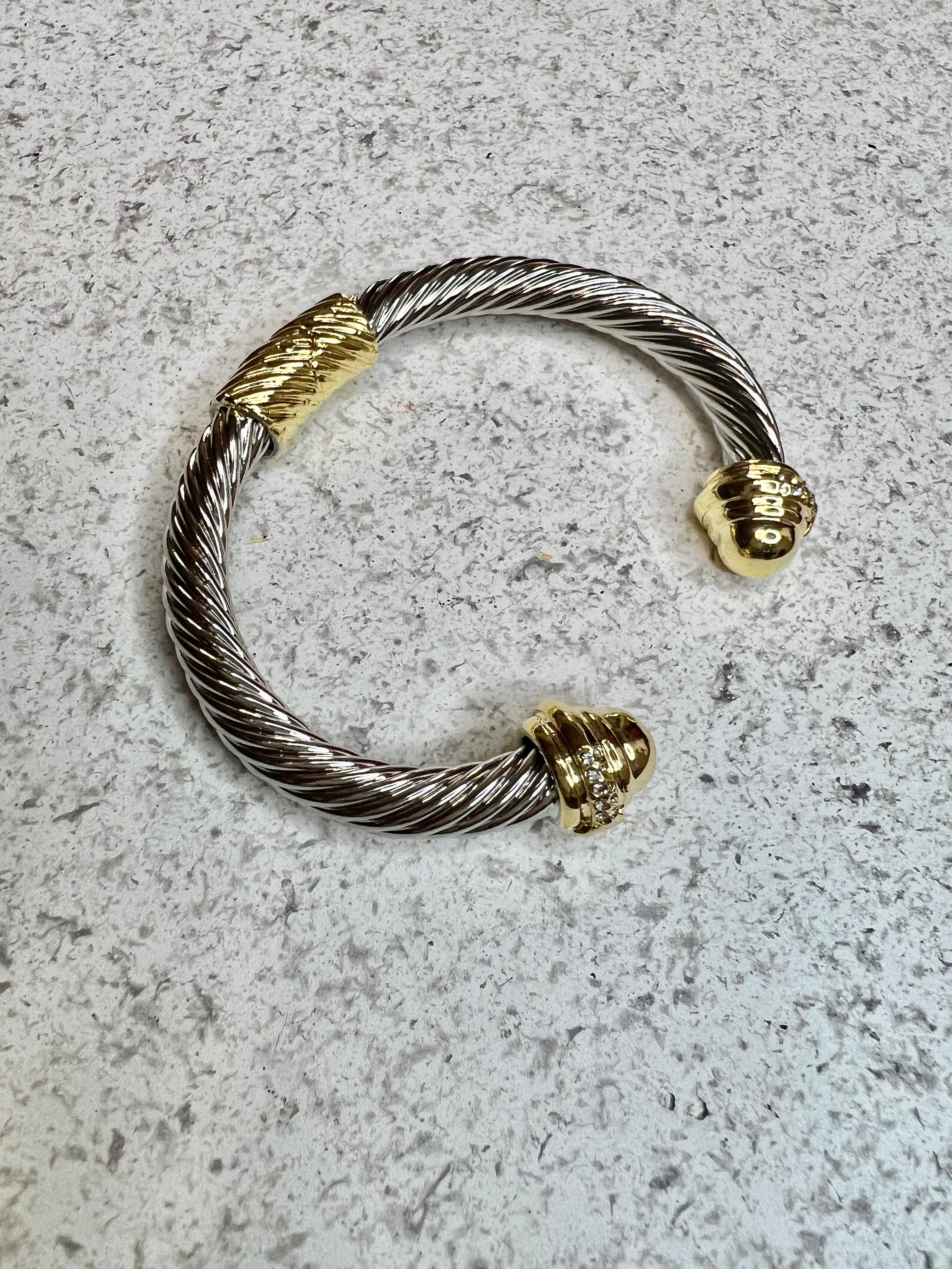 Two-Tone Cable Cuff Braclet