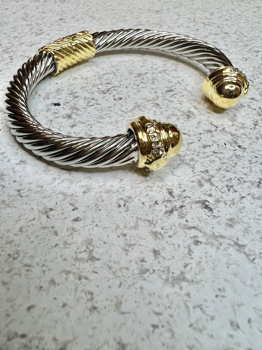 Two-Tone Cable Cuff Braclet