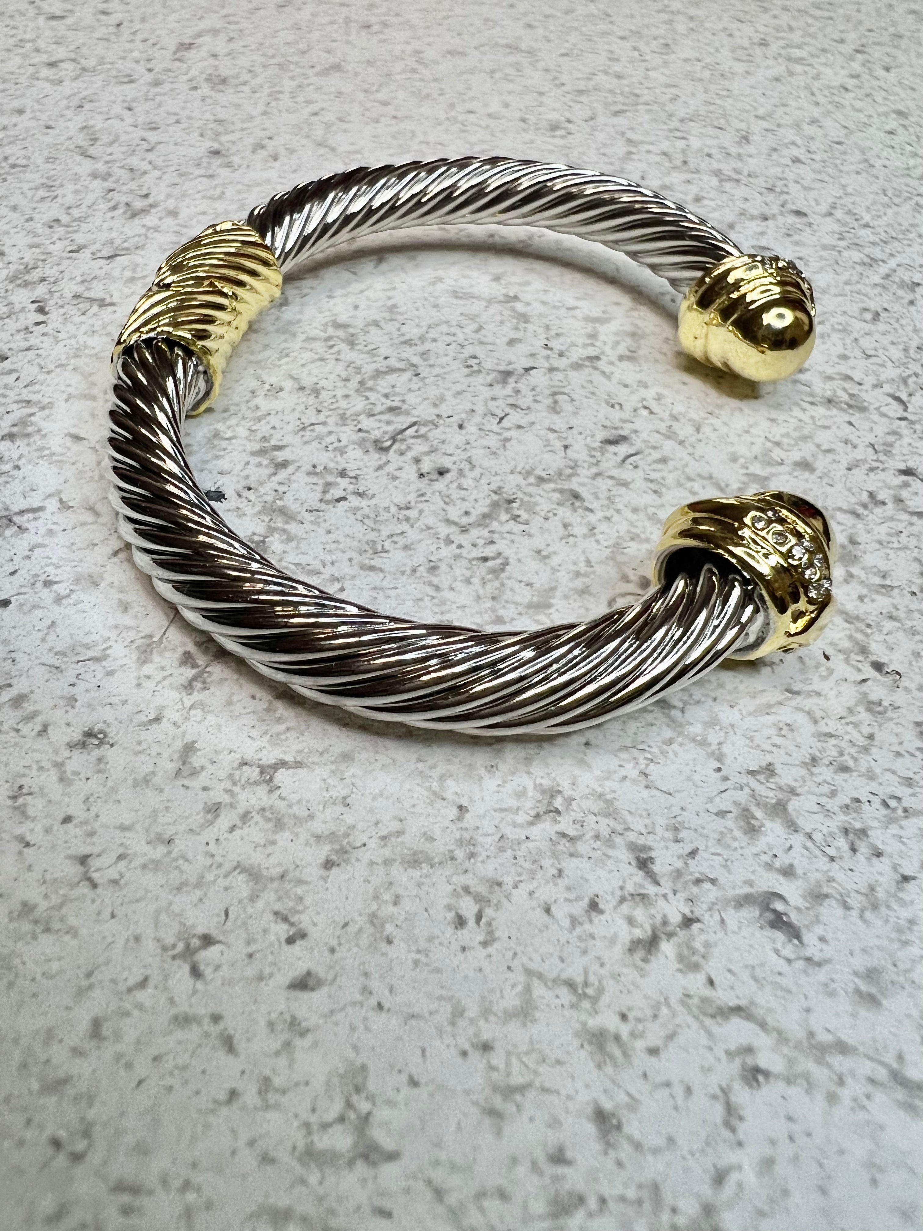 Two-Tone Cable Cuff Braclet