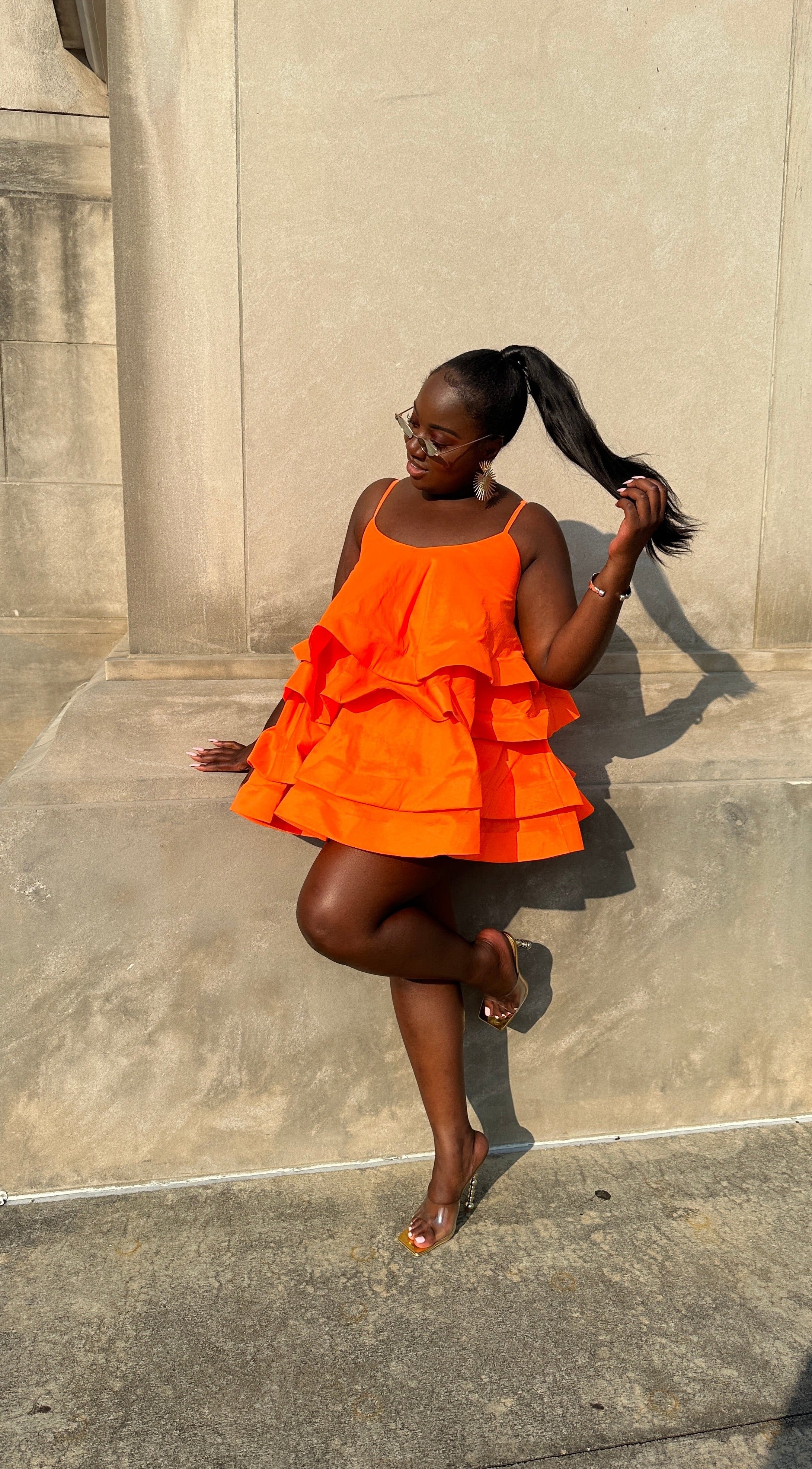 Orange Ruffle Dress