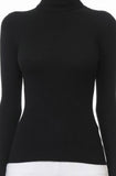 Solid Turtleneck Long-Sleeve Sweater
