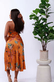 Floral Print Sleeveless Midi Dress