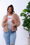Solid Open-Front Shaggy Jacket