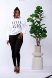 ''Style Icon'' - Printed Long-Sleeve Sweatshirt