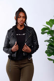Faux Leather Moto Jacket