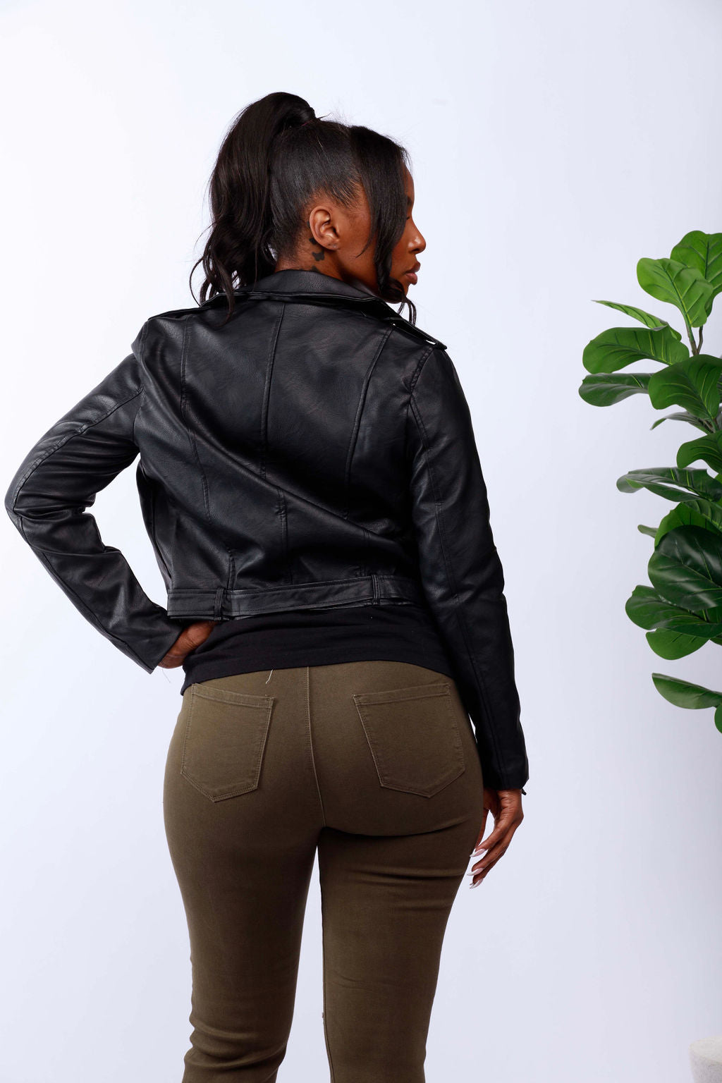 Faux Leather Moto Jacket