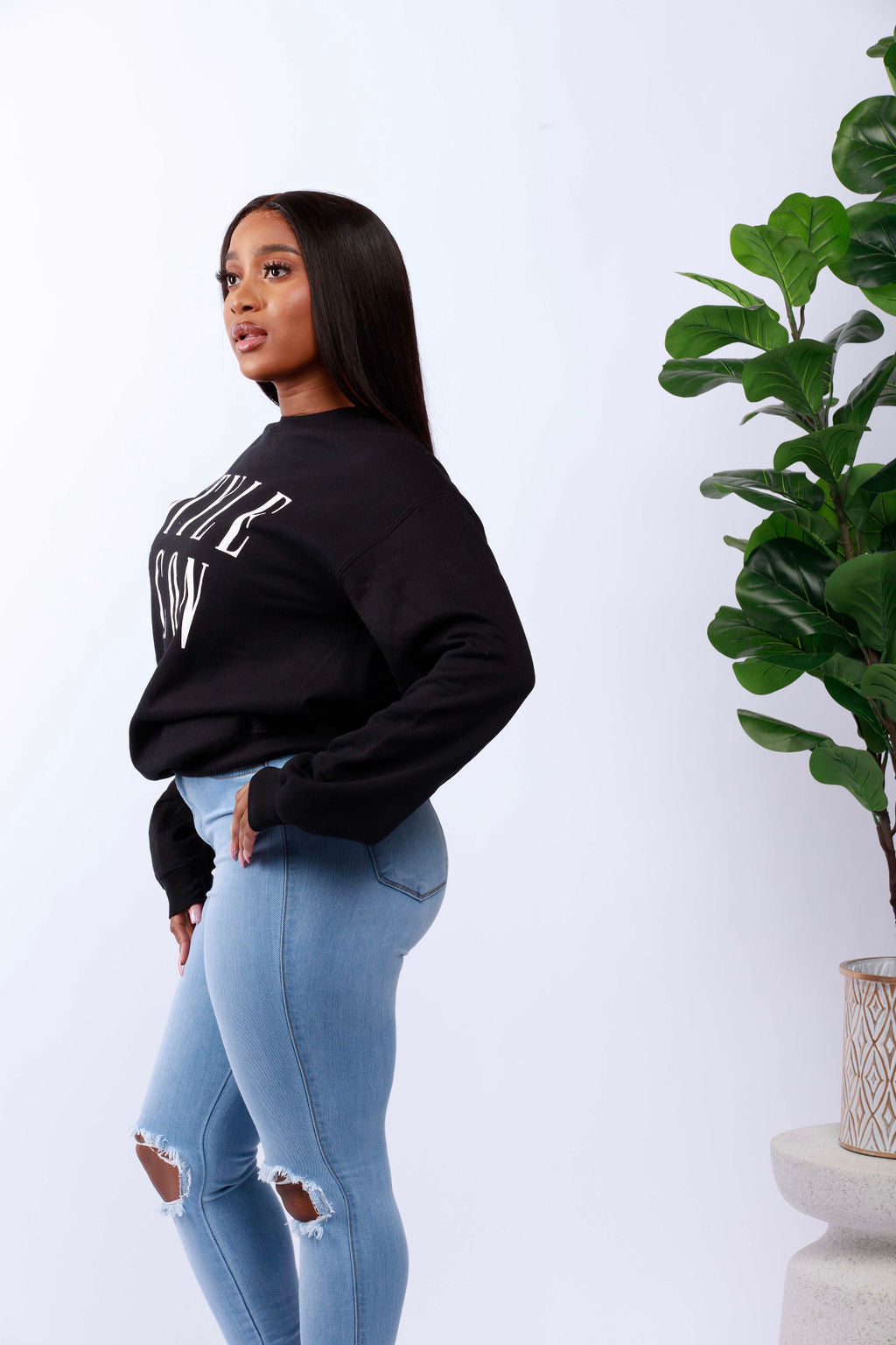 ''Style Icon'' - Printed Long-Sleeve Sweatshirt