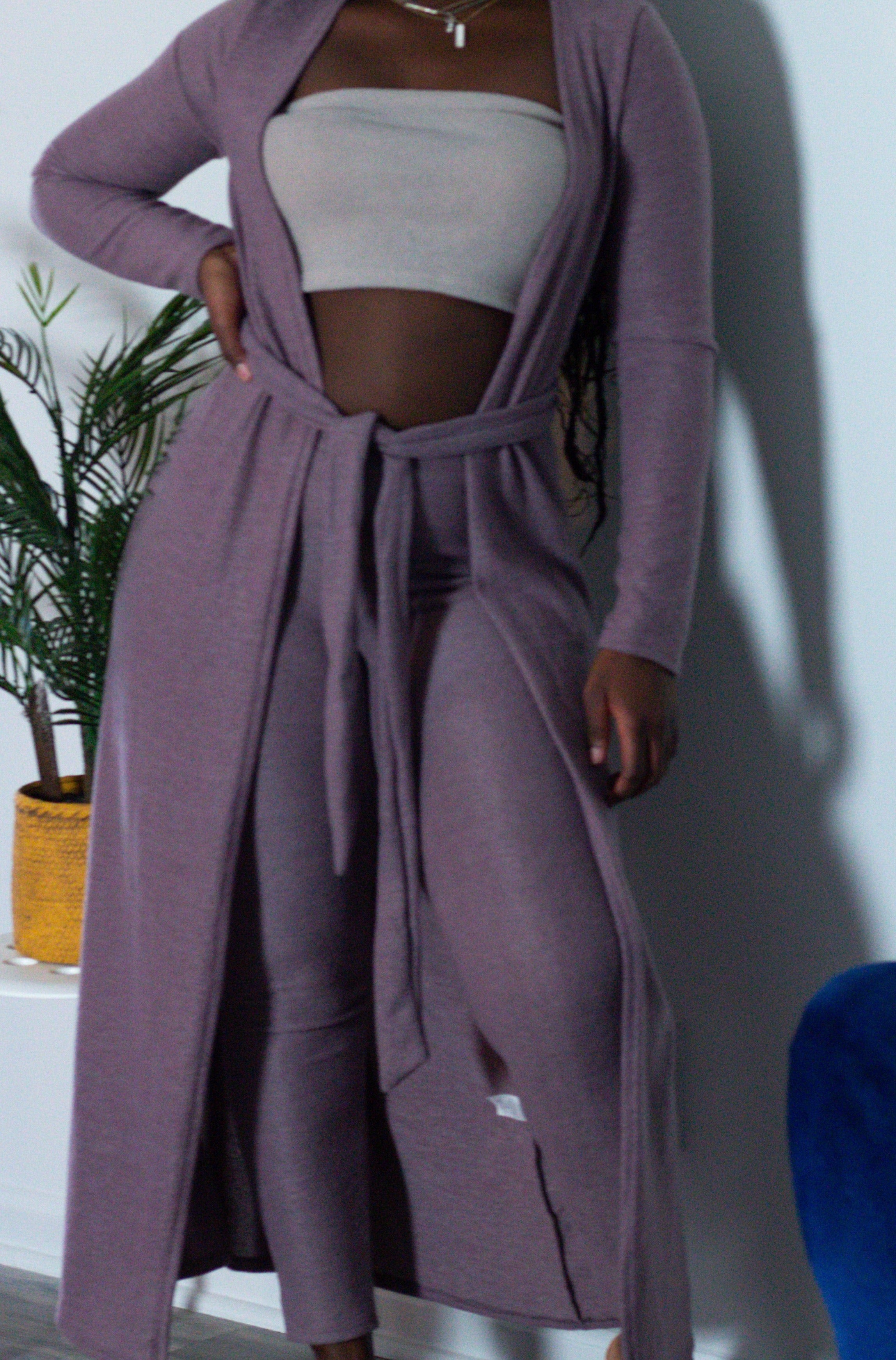 Bandeau Top, Leggings and Cardigan Set